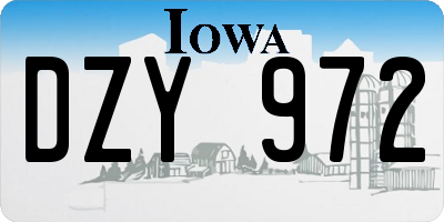 IA license plate DZY972