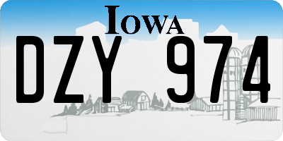 IA license plate DZY974