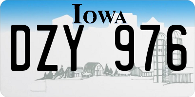 IA license plate DZY976