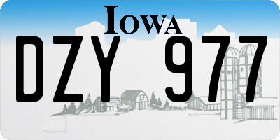 IA license plate DZY977