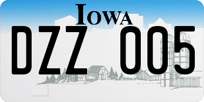 IA license plate DZZ005