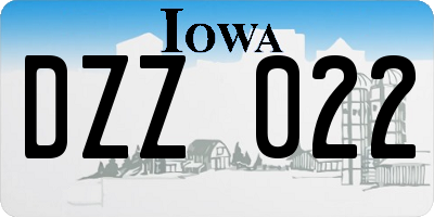 IA license plate DZZ022