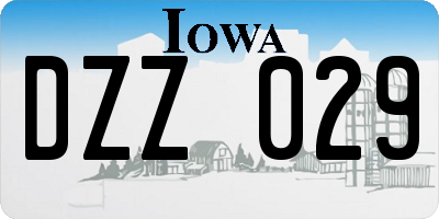 IA license plate DZZ029