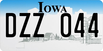 IA license plate DZZ044