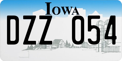 IA license plate DZZ054