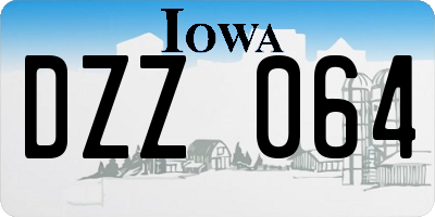 IA license plate DZZ064