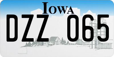 IA license plate DZZ065