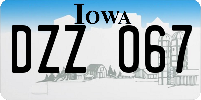 IA license plate DZZ067