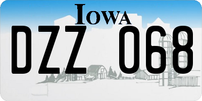 IA license plate DZZ068