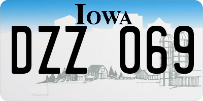 IA license plate DZZ069