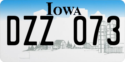 IA license plate DZZ073