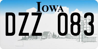 IA license plate DZZ083