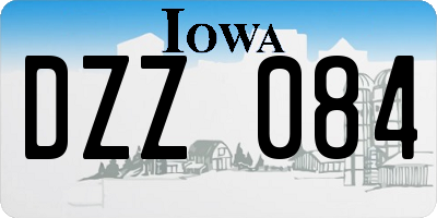 IA license plate DZZ084