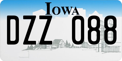 IA license plate DZZ088