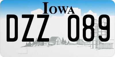 IA license plate DZZ089