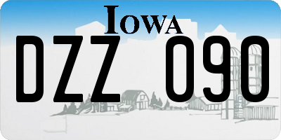 IA license plate DZZ090