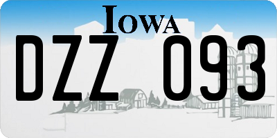 IA license plate DZZ093