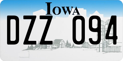 IA license plate DZZ094