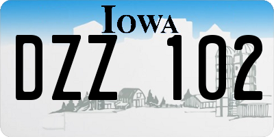 IA license plate DZZ102