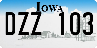 IA license plate DZZ103