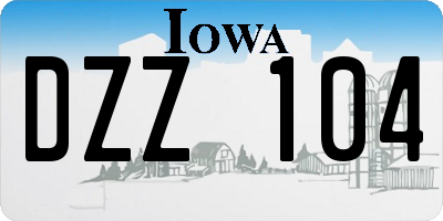 IA license plate DZZ104