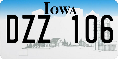 IA license plate DZZ106