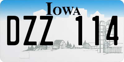 IA license plate DZZ114
