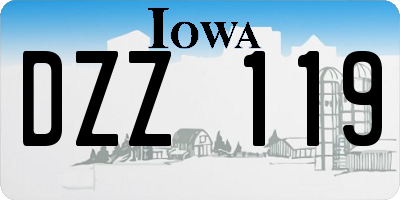 IA license plate DZZ119