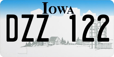 IA license plate DZZ122