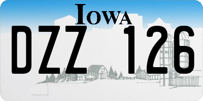 IA license plate DZZ126