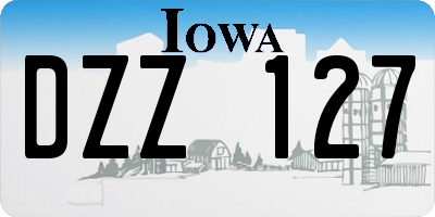 IA license plate DZZ127