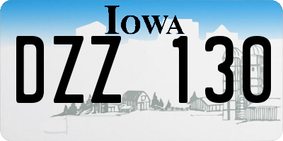 IA license plate DZZ130