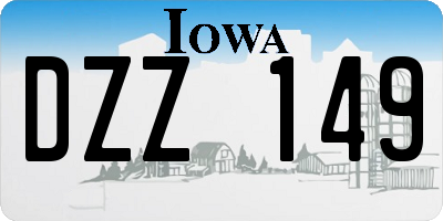 IA license plate DZZ149