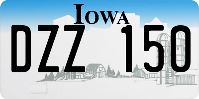 IA license plate DZZ150