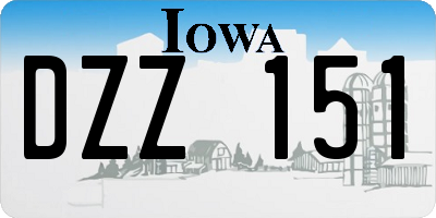 IA license plate DZZ151