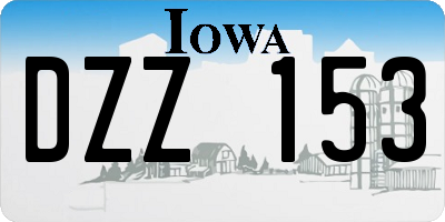 IA license plate DZZ153