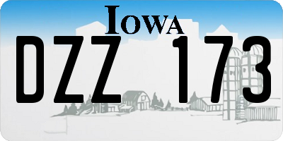 IA license plate DZZ173