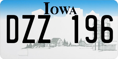 IA license plate DZZ196