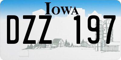 IA license plate DZZ197