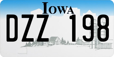 IA license plate DZZ198