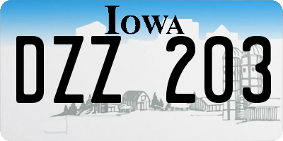 IA license plate DZZ203