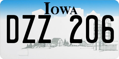 IA license plate DZZ206