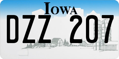 IA license plate DZZ207