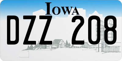 IA license plate DZZ208