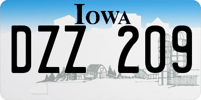 IA license plate DZZ209