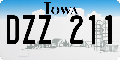 IA license plate DZZ211