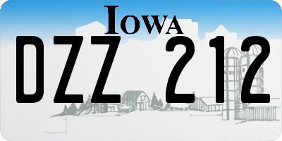 IA license plate DZZ212