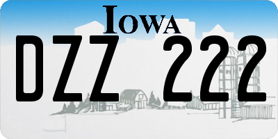 IA license plate DZZ222