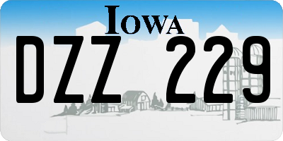 IA license plate DZZ229