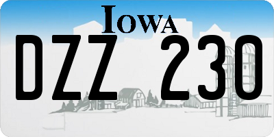 IA license plate DZZ230